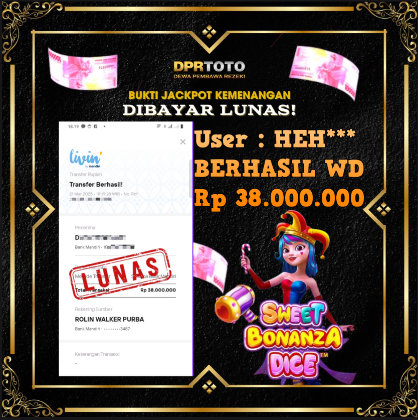 KEMENANGAN BESAR BONANZA DICE WD 39.000.000 - LUNAS
